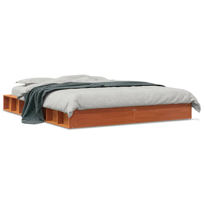 Letto senza Materasso Marrone Cera 160x200 cm in Legno di Pino