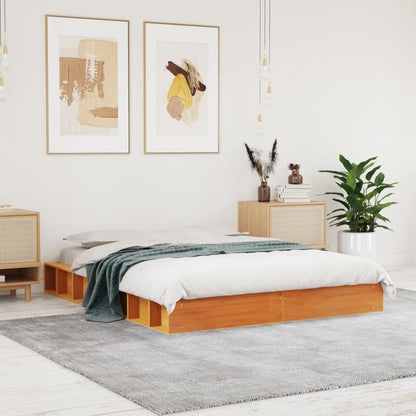 Letto senza Materasso Marrone Cera 120x200 cm in Legno di Pino