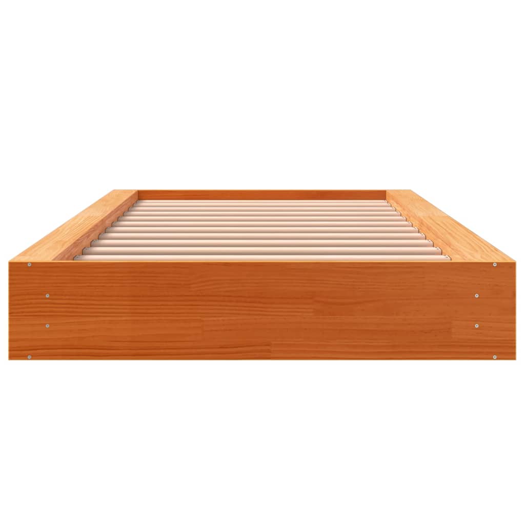 Letto senza Materasso Marrone Cera 100x200 cm in Legno di Pino