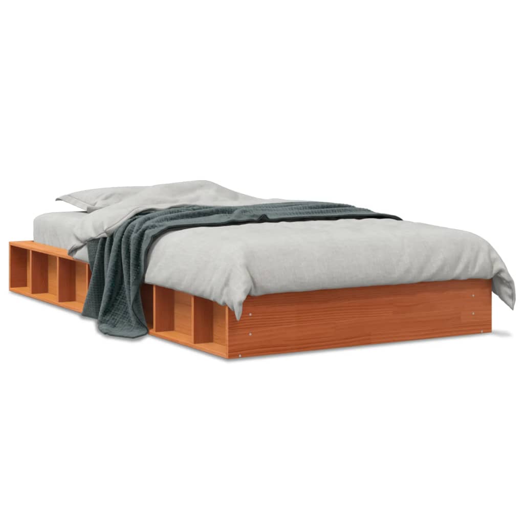 Letto senza Materasso Marrone Cera 90x190 cm in Legno di Pino