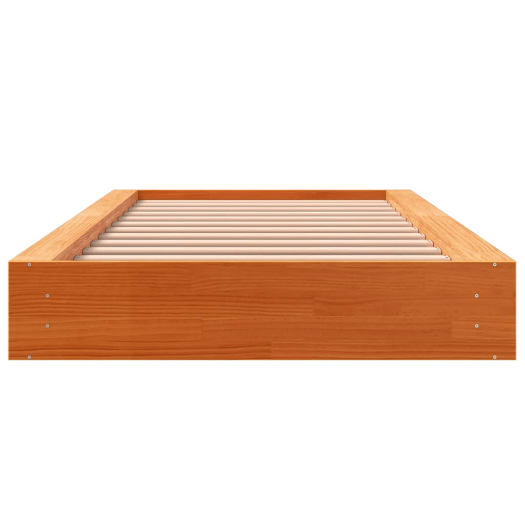 Letto senza Materasso Marrone Cera 90x190 cm in Legno di Pino