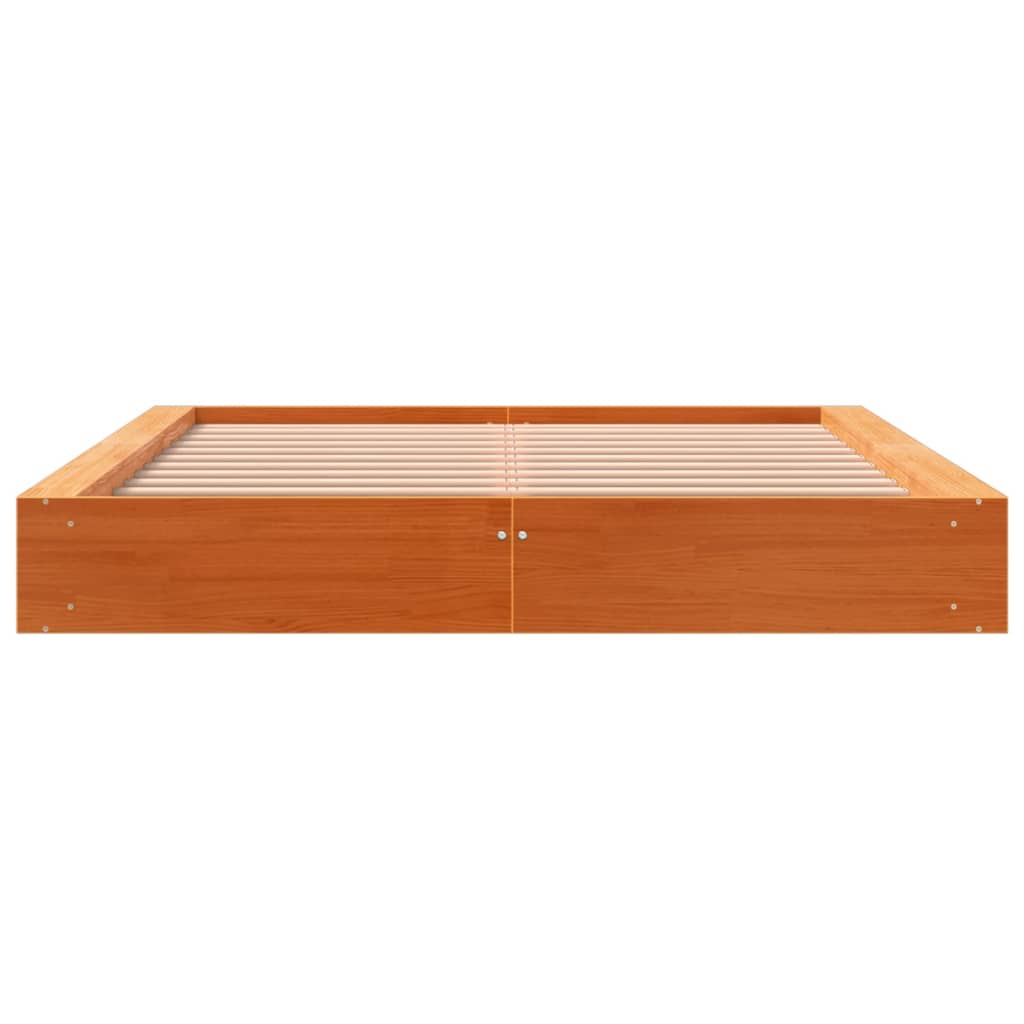 Letto senza Materasso Marrone Cera 135x190 cm in Legno di Pino