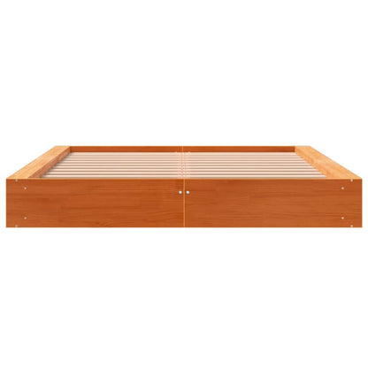 Letto senza Materasso Marrone Cera 135x190 cm in Legno di Pino
