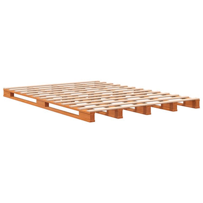Letto Pallet Marrone Cera 140x200 cm in Legno Massello di Pino