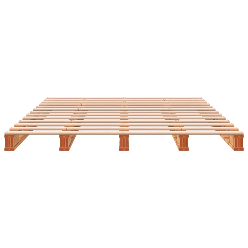 Letto Pallet Marrone Cera 140x200 cm in Legno Massello di Pino