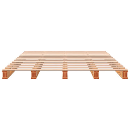 Letto Pallet Marrone Cera 140x200 cm in Legno Massello di Pino