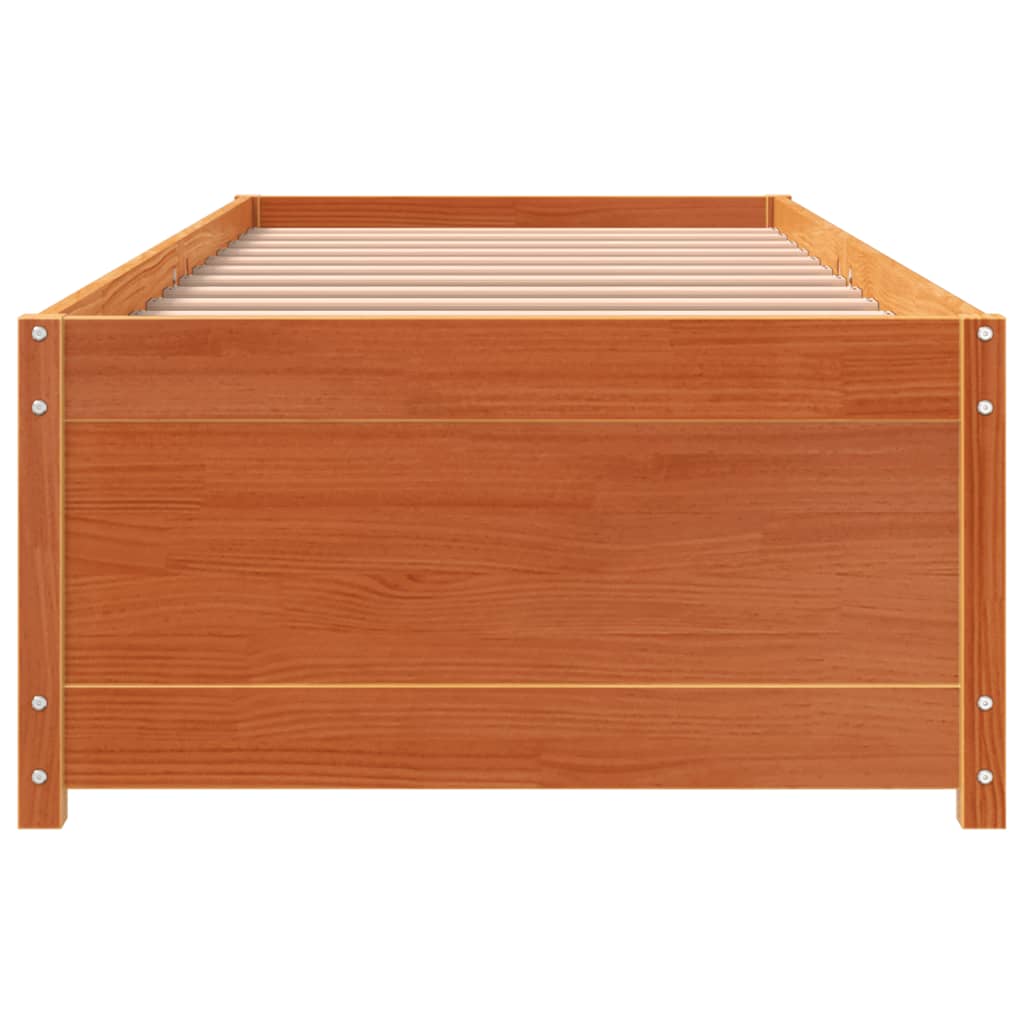 Dormeuse senza Materasso Marrone Cera 80x200 cm Legno di Pino