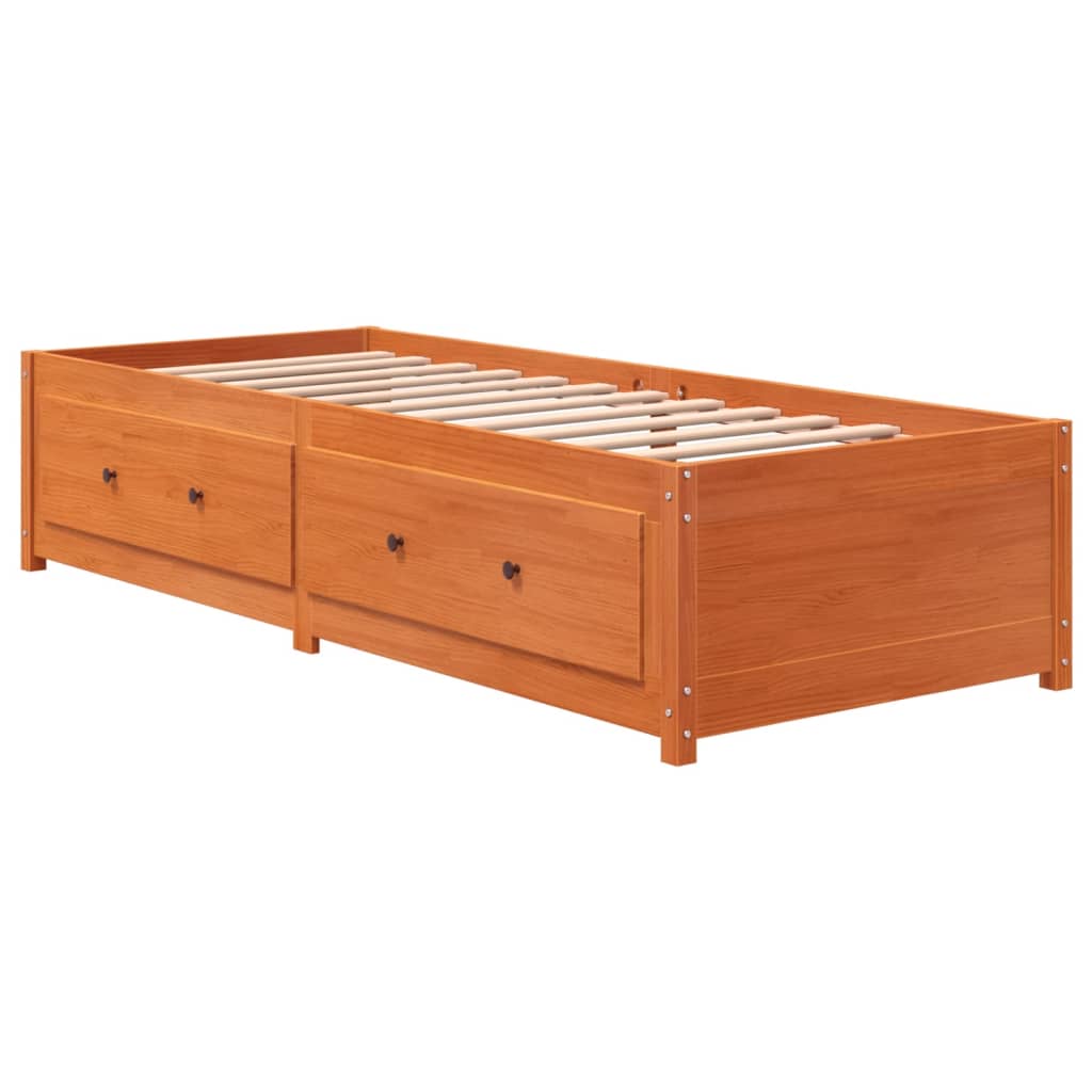 Dormeuse senza Materasso Marrone Cera 90x200 cm Legno di Pino