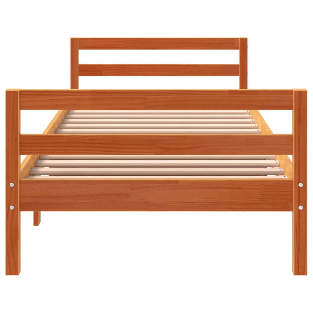 Letto senza Materasso Marrone Cera 90x200 cm Legno di Pino