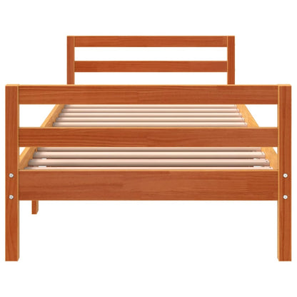 Letto senza Materasso Marrone Cera 90x190 cm in Legno di Pino
