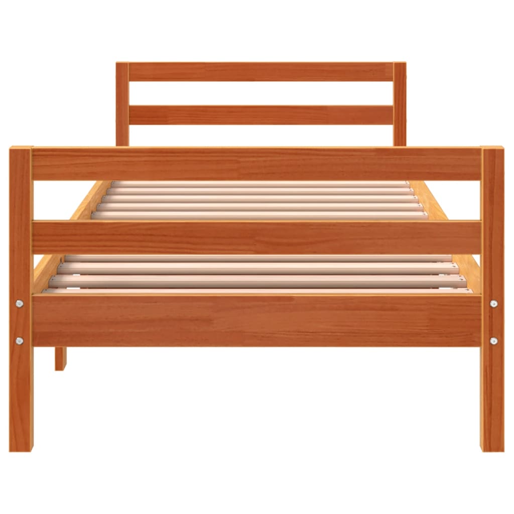 Letto senza Materasso Marrone Cera 75x190 cm in Legno di Pino