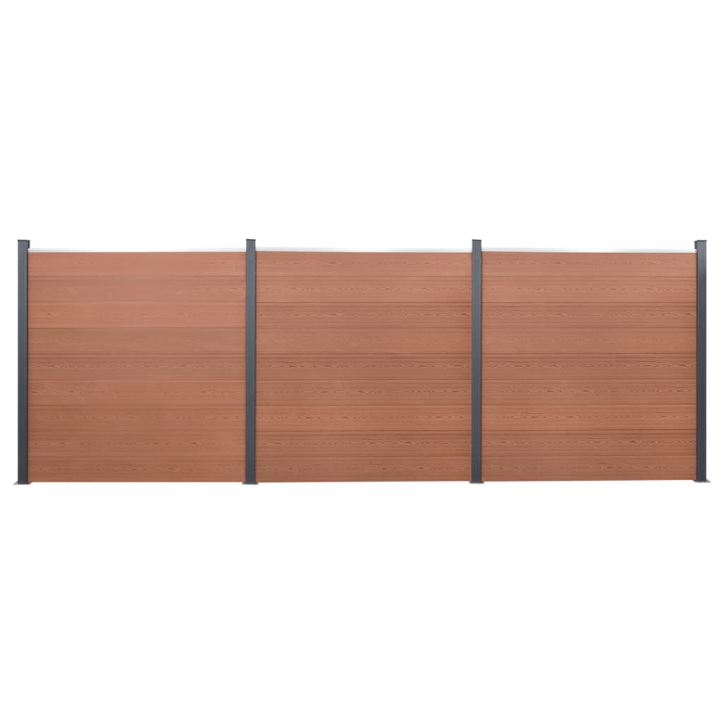 Set Pannello di Recinzione Marrone 526x186 cm in WPC