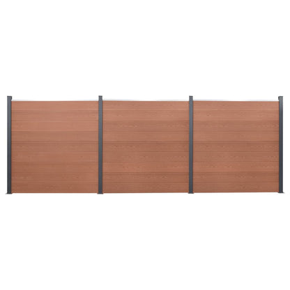 Set Pannello di Recinzione Marrone 526x186 cm in WPC
