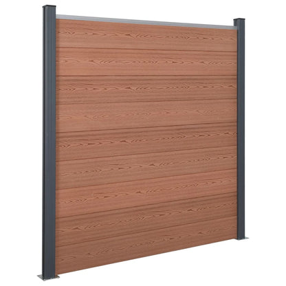 Set Pannello di Recinzione Marrone 526x186 cm in WPC