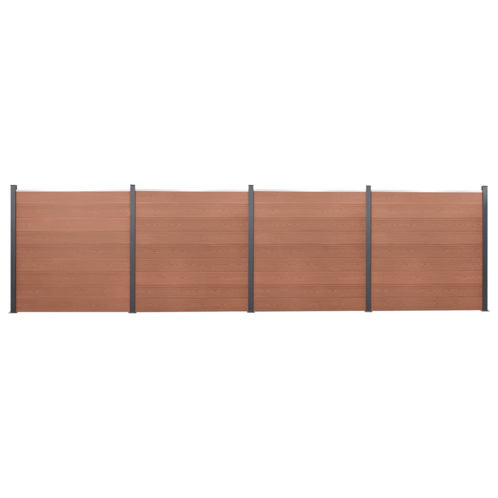 Set Pannello di Recinzione Marrone 699x186 cm in WPC