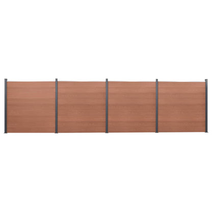 Set Pannello di Recinzione Marrone 699x186 cm in WPC