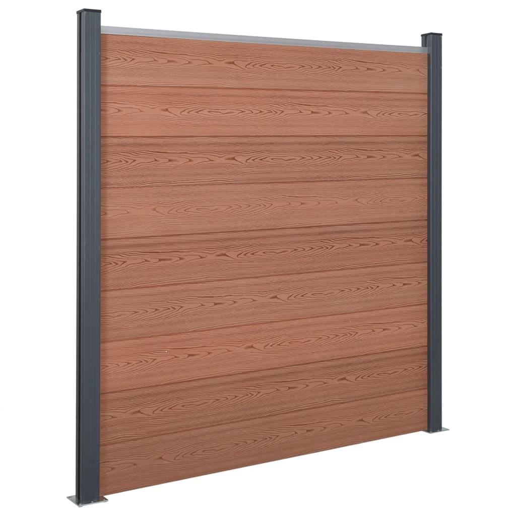 Set Pannello di Recinzione Marrone 699x186 cm in WPC