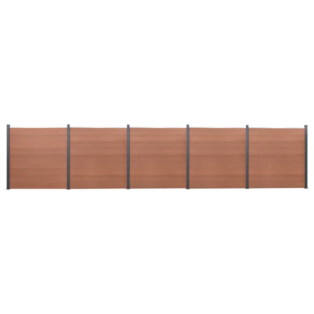 Set Pannello di Recinzione Marrone 872x186 cm in WPC