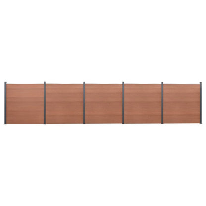 Set Pannello di Recinzione Marrone 872x186 cm in WPC