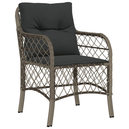 Set da BistrÃ² 3 pz con Cuscini Grigio in Polyrattan