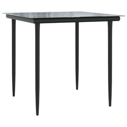 Set da BistrÃ² 3 pz con Cuscini Nero in Polyrattan