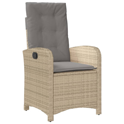Set Pranzo da Giardino 7 pz con Cuscini Beige Misto Polyrattan