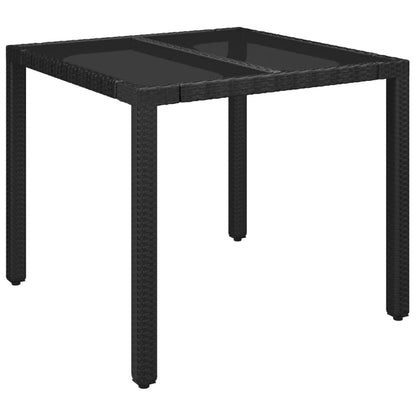 Set da BistrÃ² 3 pz con Cuscini Nero in Polyrattan