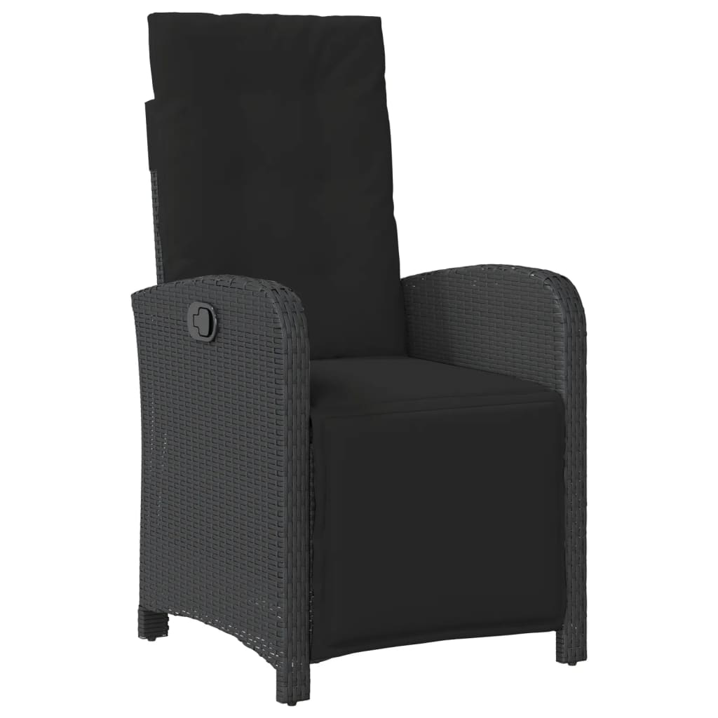 Set da BistrÃ² 3 pz con Cuscini Nero in Polyrattan