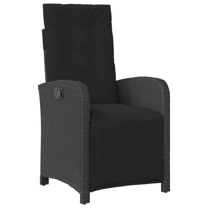 Set da BistrÃ² 3 pz con Cuscini Nero in Polyrattan