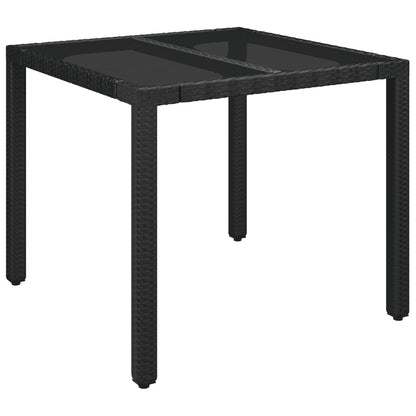 Set da BistrÃ² 3 pz con Cuscini Nero in Polyrattan