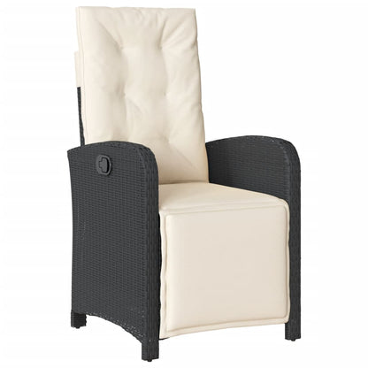 Set da BistrÃ² 3 pz con Cuscini Nero in Polyrattan