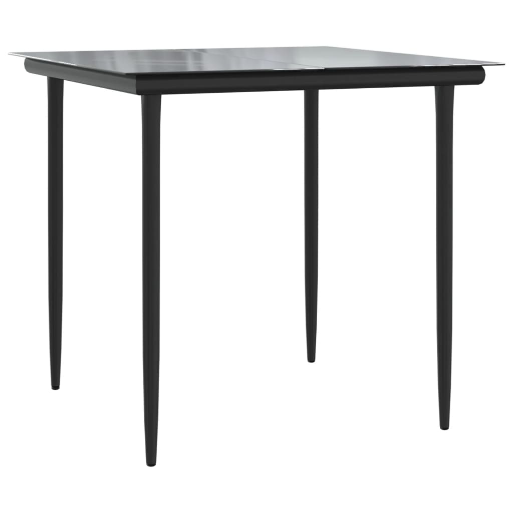 Set da BistrÃ² 3 pz con Cuscini Nero in Polyrattan