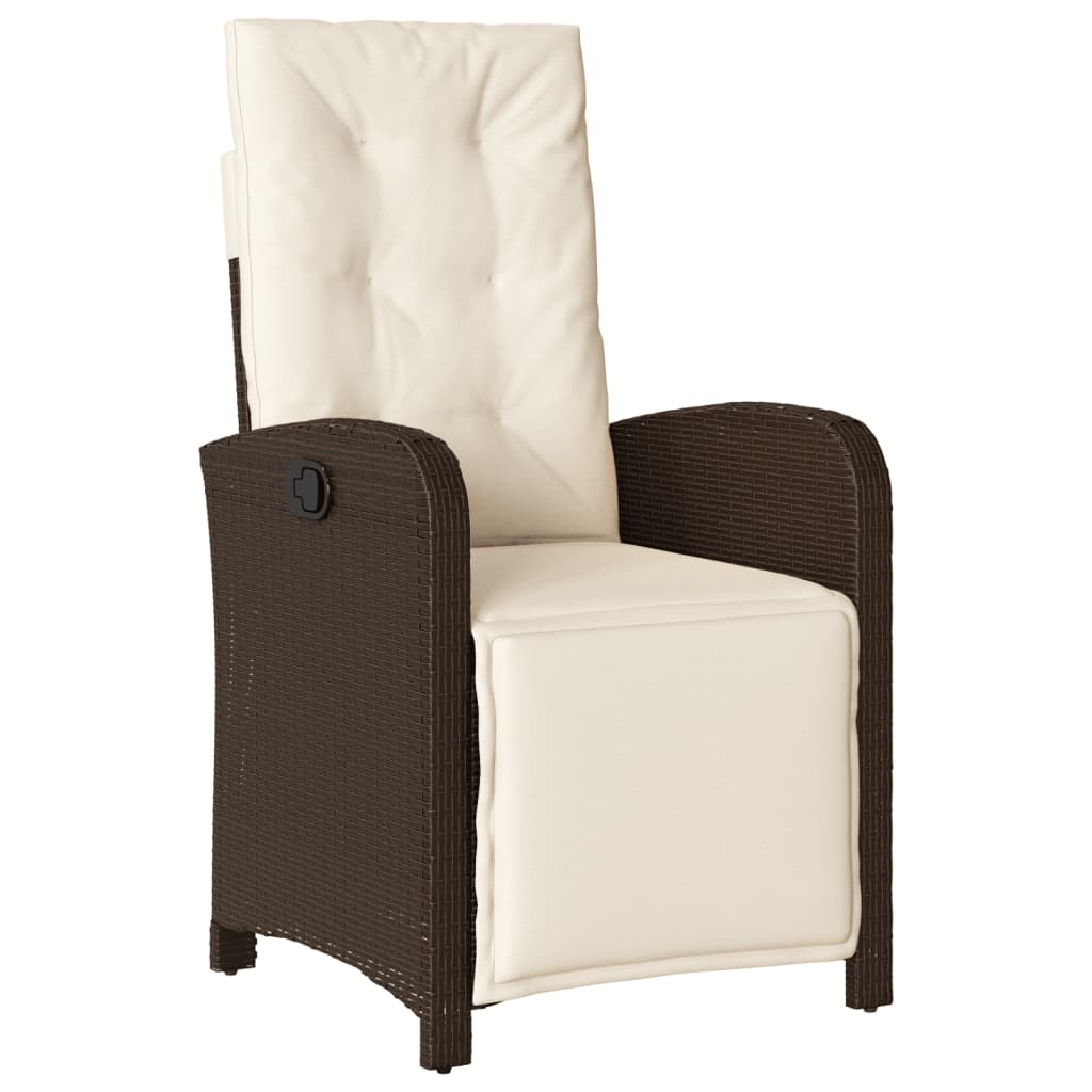 Set BistrÃ² 3 pz con Cuscini Marrone in Polyrattan