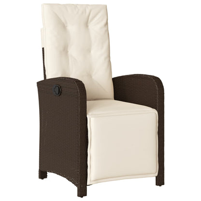 Set BistrÃ² 3 pz con Cuscini Marrone in Polyrattan