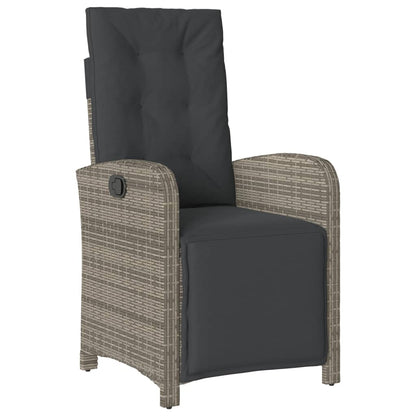 Set da BistrÃ² 3 pz con Cuscini Grigio in Polyrattan