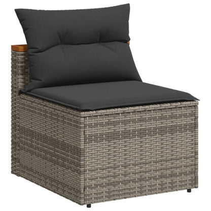 Set Divano Giardino 5 pz con Cuscini Grigio Polyrattan Acacia