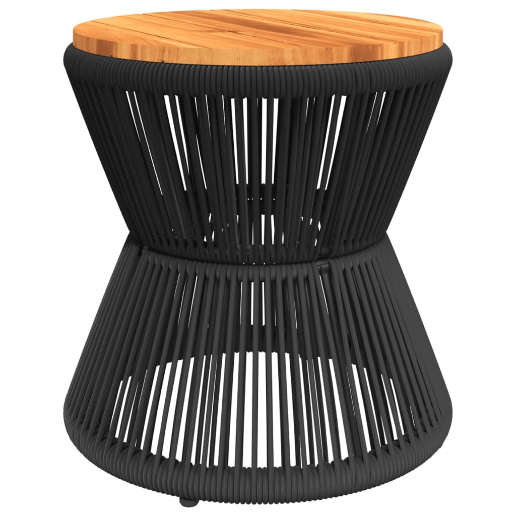Tavolino Base in Filo Metallico Nero Ã˜ 45x44 cm Massello Acacia