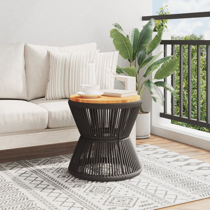 Tavolino Base in Filo Metallico Nero Ã˜ 45x44 cm Massello Acacia