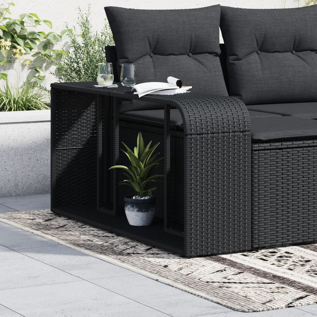 Scaffali portaoggetti 2 pz neri in polyrattan