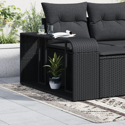 Scaffali portaoggetti 2 pz neri in polyrattan