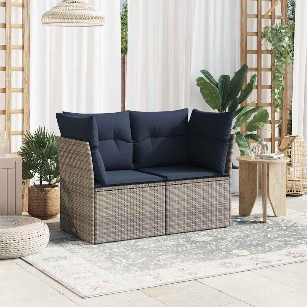 Divano da giardino Grigio 124 x 62 x 69cm polyrattan