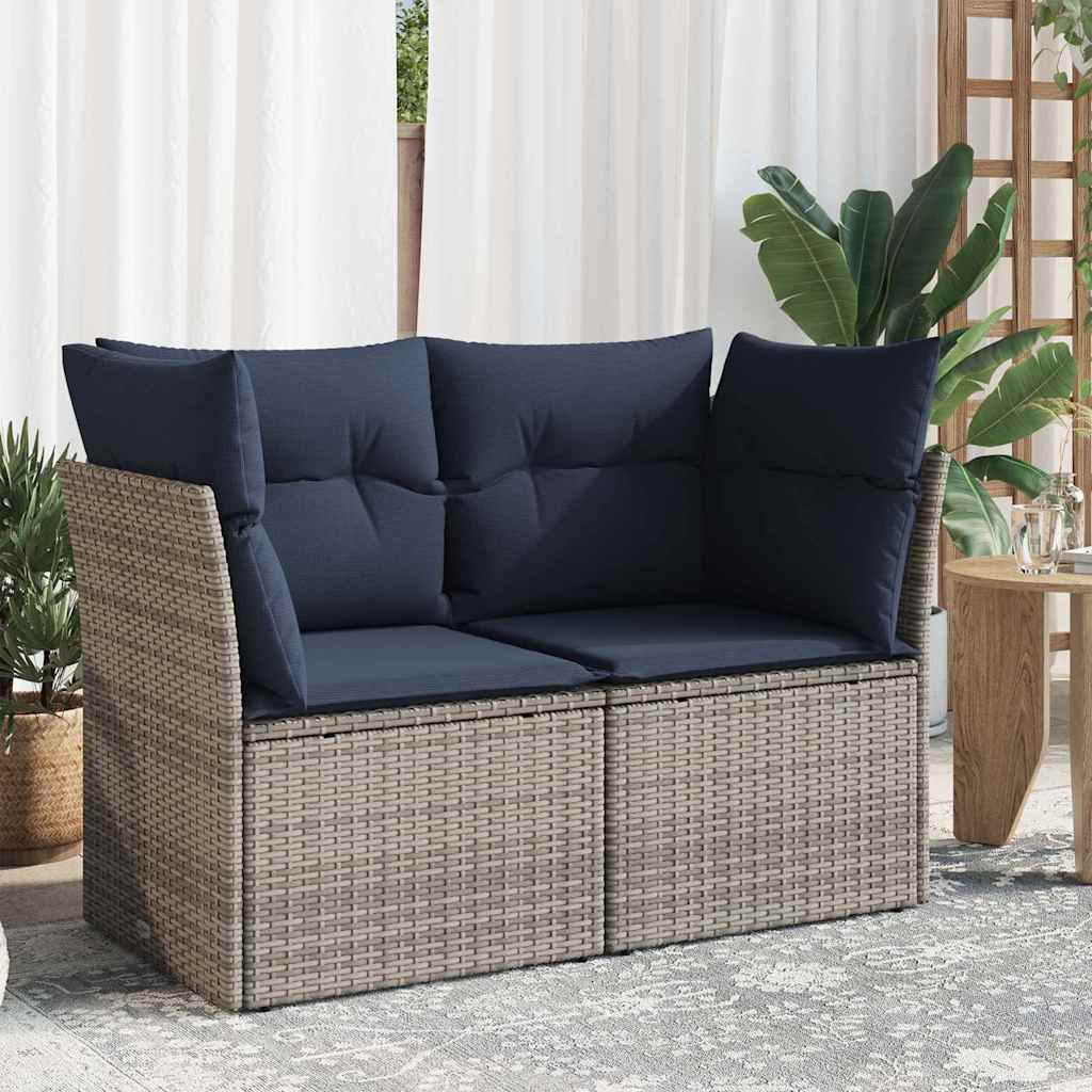 Divano da giardino Grigio 124 x 62 x 69cm polyrattan