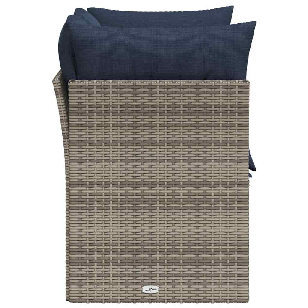 Divano da giardino Grigio 124 x 62 x 69cm polyrattan
