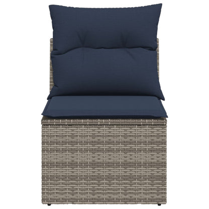 Sedia Giardino Senza Braccioli con Cuscini Grigio Polyrattan
