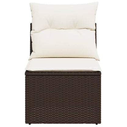 Sedia Giardino Senza Braccioli con Cuscini Polyrattan Marrone