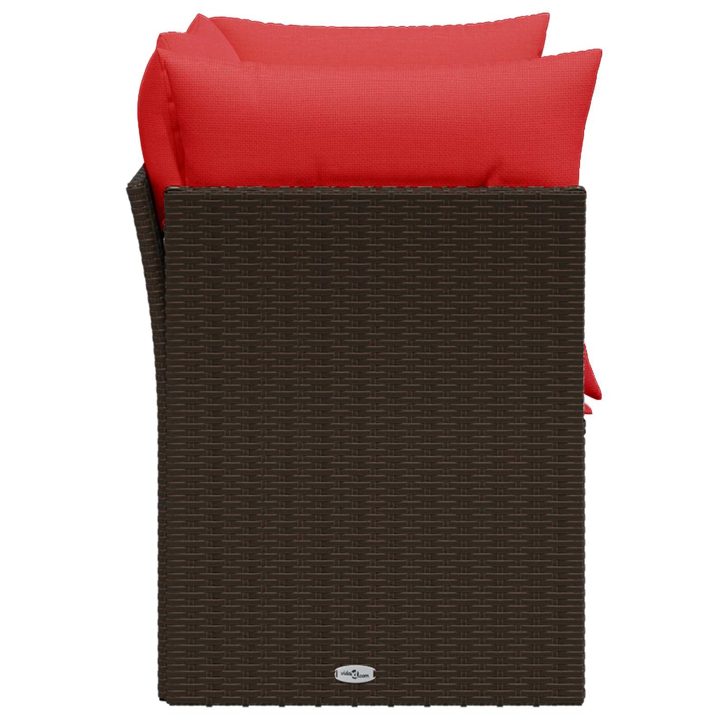 Divano da giardino con cuscini a 2 posti marrone in polyrattan