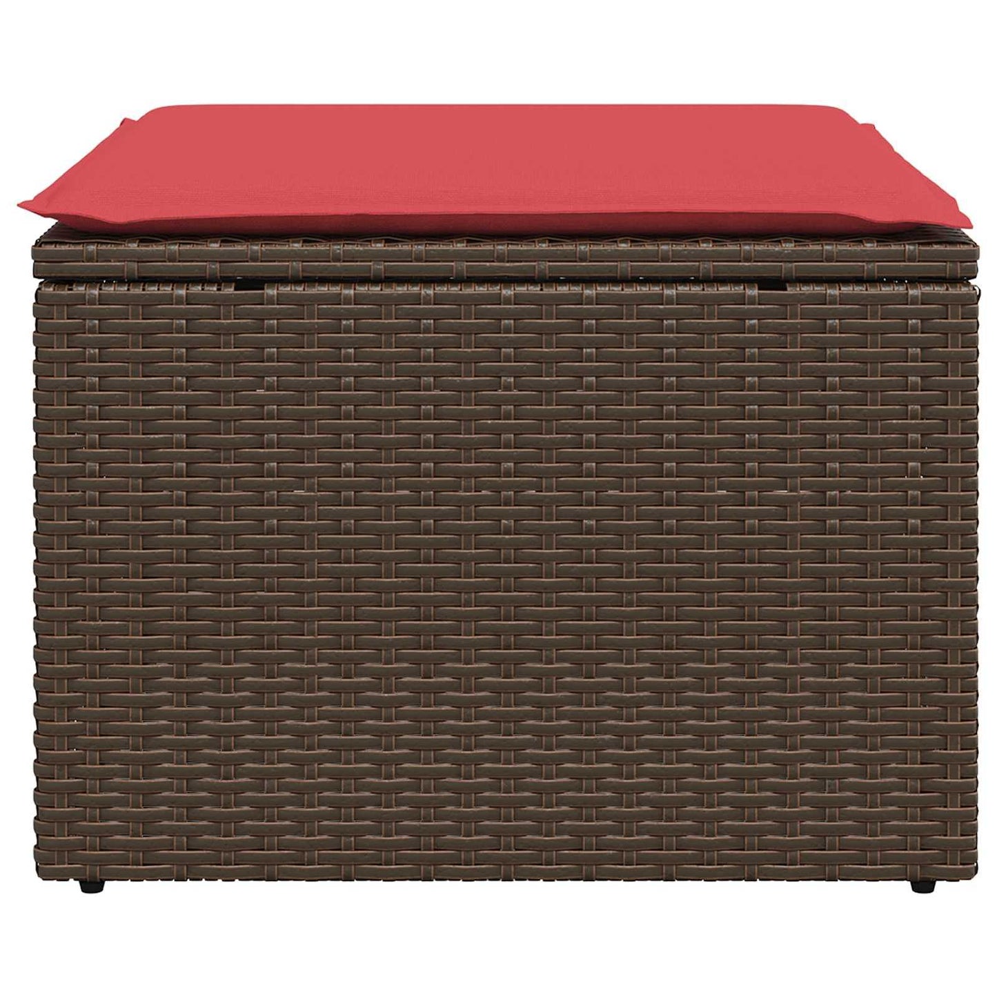 Sgabello da giardino con cuscino marrone 55x55x37 cm in polyrattan