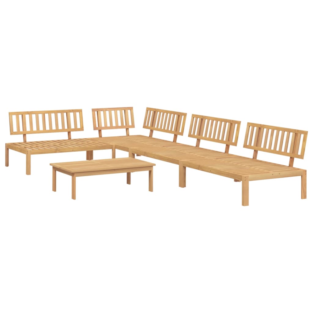 Set Divano Pallet da Giardino 5 pz in Legno Massello di Acacia