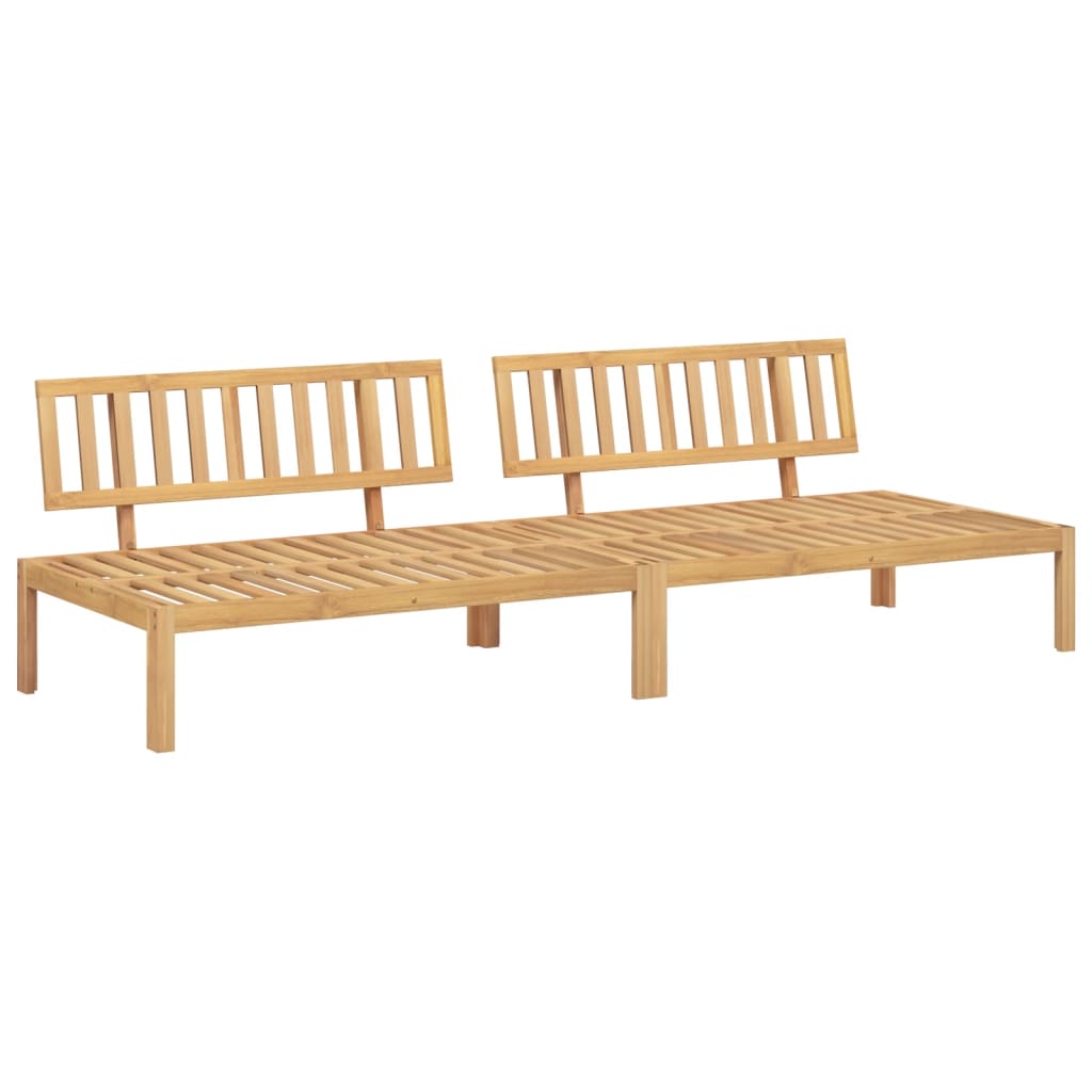 Divani Centrali da Giardino Pallet 2pz Legno Massello di Acacia