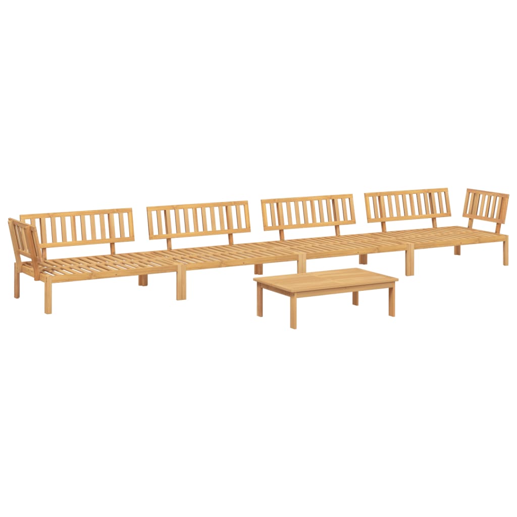 Set Divano Pallet da Giardino 5 pz in Legno Massello di Acacia